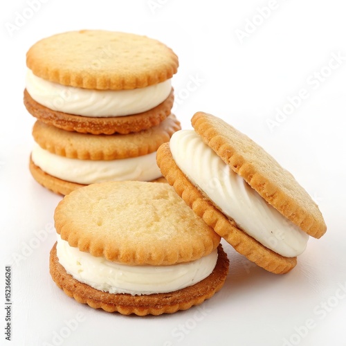 Golden Cookies with Creamy ...