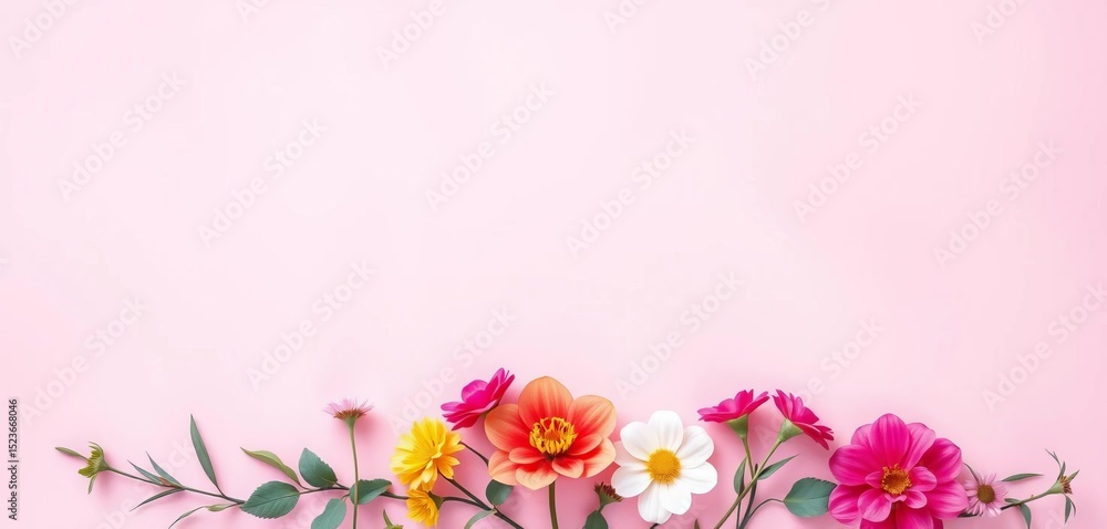 Fototapeta premium Soft pink background adorned with small white polka dots, photography, happy