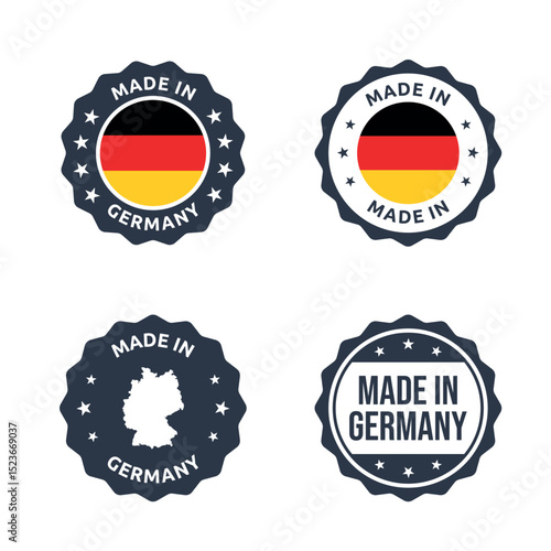 made in Germany labels set, German product emblem