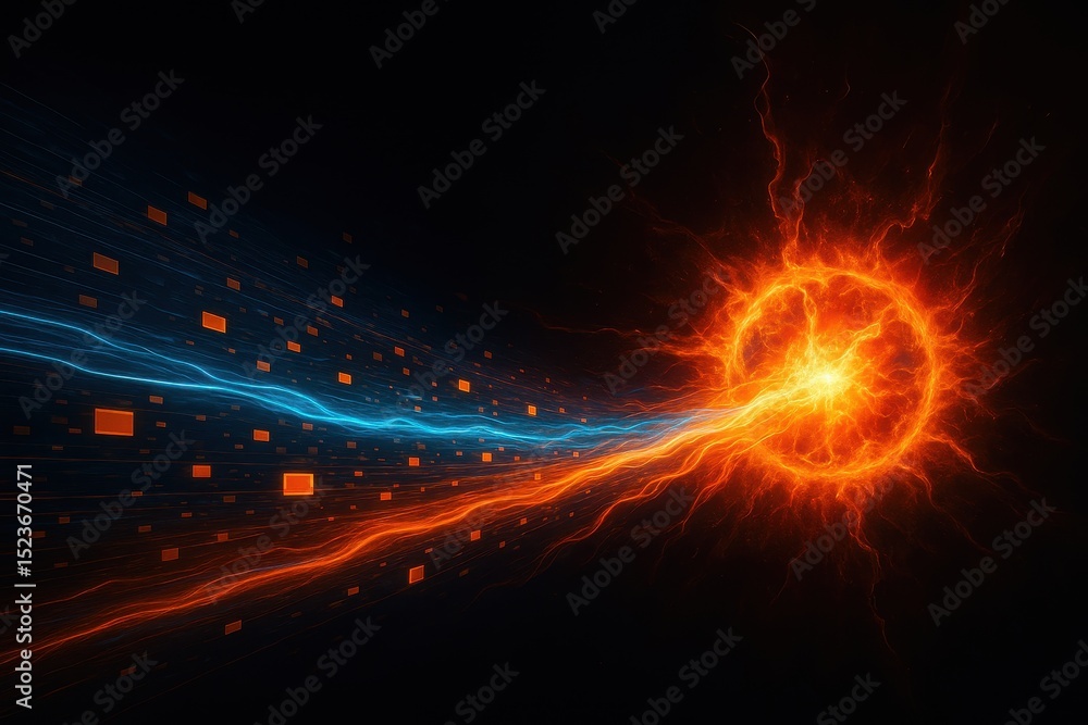 Fototapeta premium Nuclear power fueling advanced artificial intelligence infrastructure development