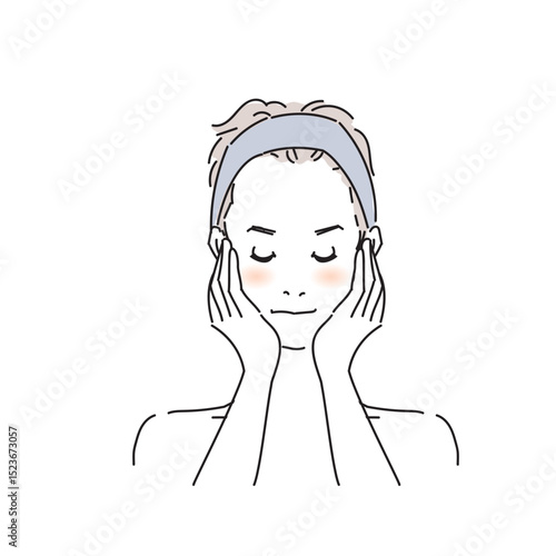 丁寧にスキンケアをするかっこいい男性