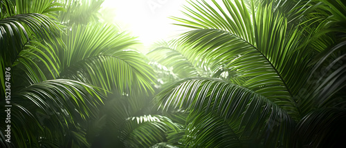 Tropical Lush Forest Canopy With Sunlight