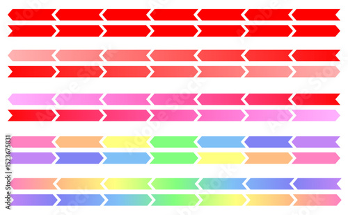 様々なチャートに使える連なった矢印のイラストセット