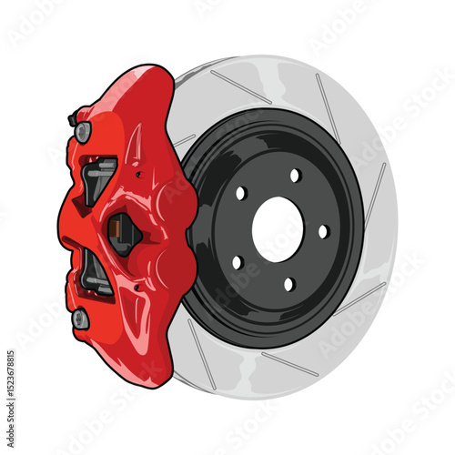 Red Brake vector illustration for conceptual design