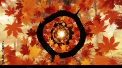 Wallpaper Mural Seamless looping leaves tunnel corridor, ready for nature-themed video elements. Generative AI. Torontodigital.ca