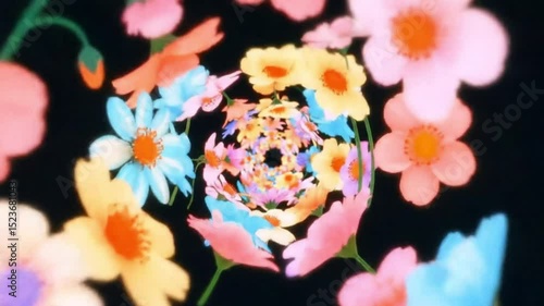 Wallpaper Mural Seamless Looping colorful flower tunnel corridor, ready for nature-themed video elements. Generative AI. Torontodigital.ca