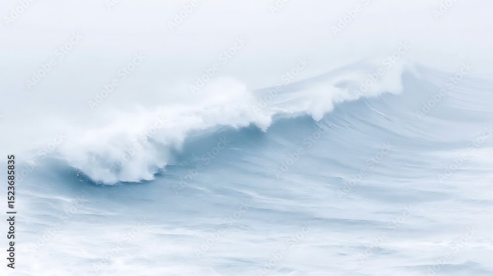 Obraz premium Monochrome wave crashes in hazy conditions