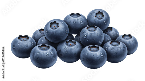 blueberries on white background