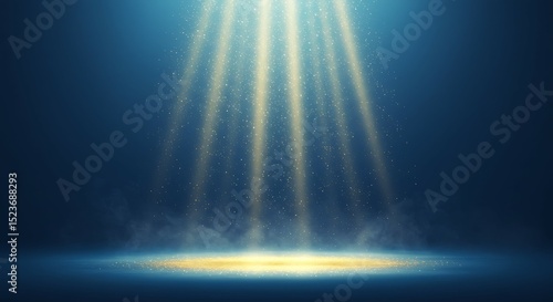 Pentecost celebration. Blue background with glowing light