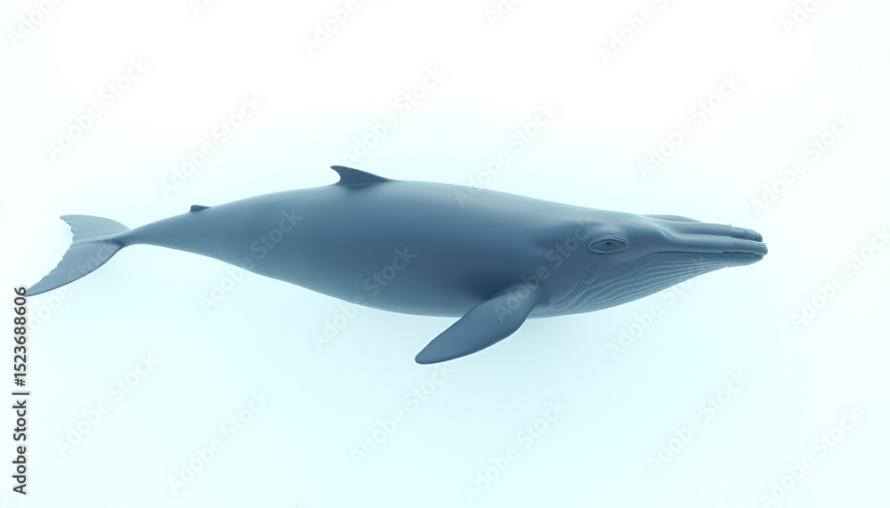 Obraz premium Whale Swimming in Light Blue Underwater Scene