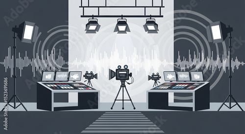 Studio Production Broadcasting, Filmmaking, and Audio Visual Recording Setup
