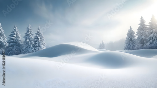 Wallpaper Mural Snowy Landscape Winter Wonderland Photography Outdoor Aerial View Horizontal Pure White Background Torontodigital.ca