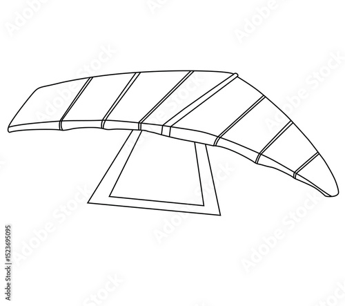 Cute cartoon hand drawn vector hang glider outline.