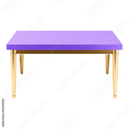 Elegant Purple Table with Gold Legs - Modern Furniture