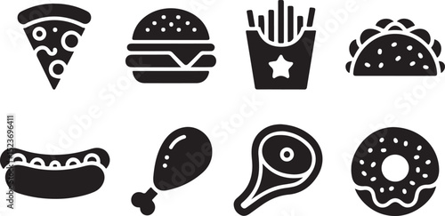 Hot dog with ketchup & mustard

Hot dog with steam lines (to show it's hot)

Silhouette style or line art style

Cute cartoon version for kids menu