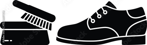 Shoe Shining Kit Vector Illustration Cleaning Supplies