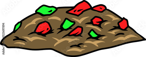 Cartoon illustration of compost pile with organic waste