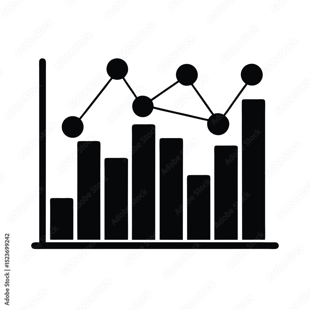 Bar and Line Graph Combination Illustration Bar and Line Graph Combination Illustration