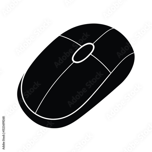 Black and White Computer Mouse Illustration