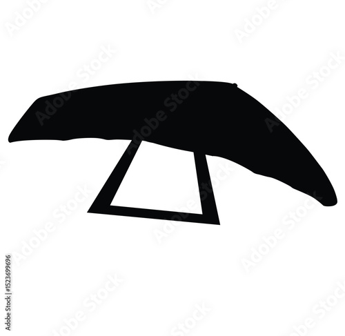 Cute cartoon hand drawn vector hang glider silhouette.