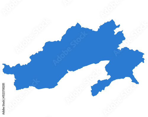 Arunachal Pradesh Blue Vector Map  Flat State Silhouette for Digital Designs