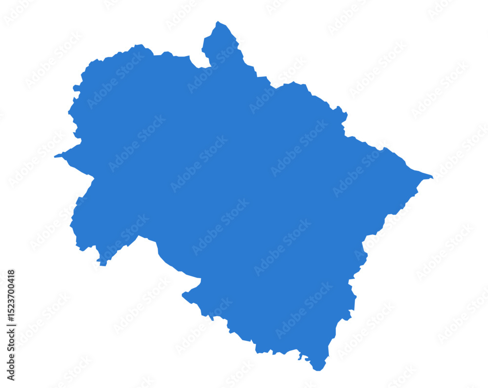 Obraz premium Uttarakhand Blue Vector Map Flat State Silhouette for Digital Designs