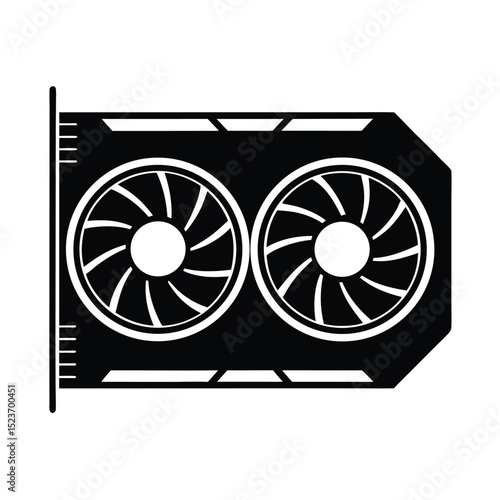 Black and White Graphics Card Illustration
