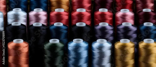 Colorful Thread Spools In Variety Of Patterns