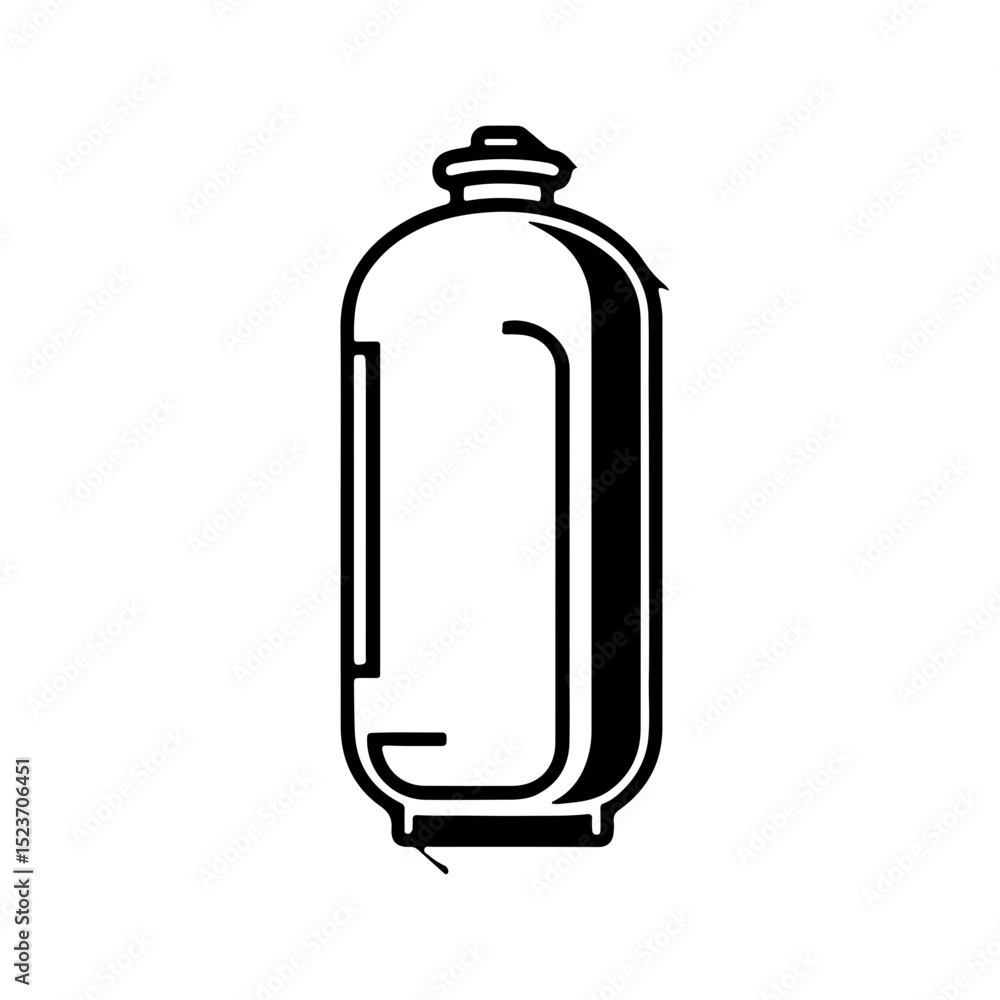 Cryo Freezer Liquid Nitrogen Tank Illustration. A sleek and modern black and white illustration of a cryo freezer or liquid nitrogen tank Cryo Freezer Liquid Nitrogen Tank Illustration. A sleek and modern black and white illustration of a cryo freezer or liquid nitrogen tank