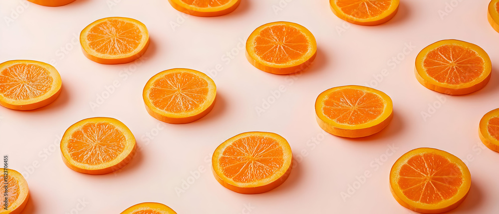 Orange Slices Pattern on a Pink Background Orange Slices Pattern on a Pink Background