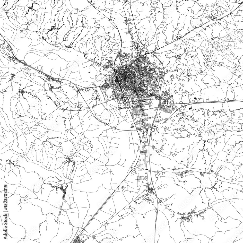Obraz premium 3D illustration of city and urban in Asti Italy