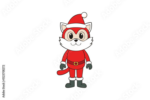 Christmas Santa Cartoon Vector Design on White Background
