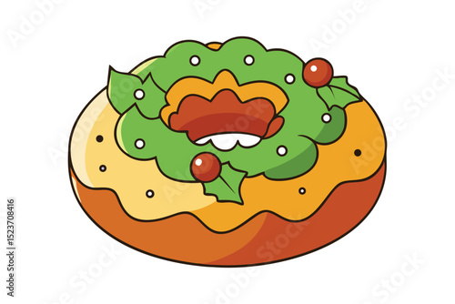 Christmas Kringle Food Vector Illustration on White Background
