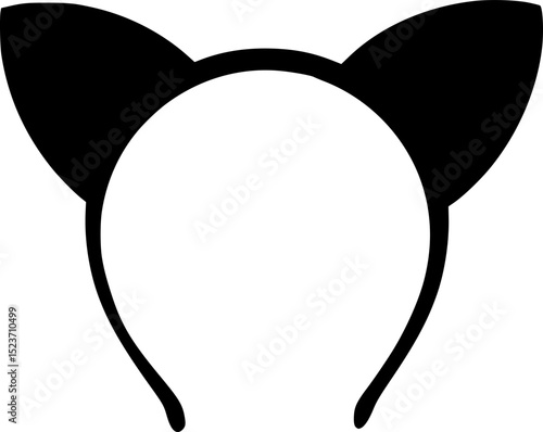 black silhouette of a headband with two pointed cat ears on top