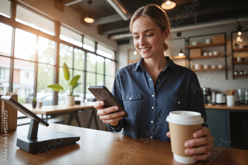 Woman Scanning QR Code Menu in Cafe – Smartphone Digital Payment Technology for Customer Shopping Experience, E-Commerce, and Online Ordering Solutions