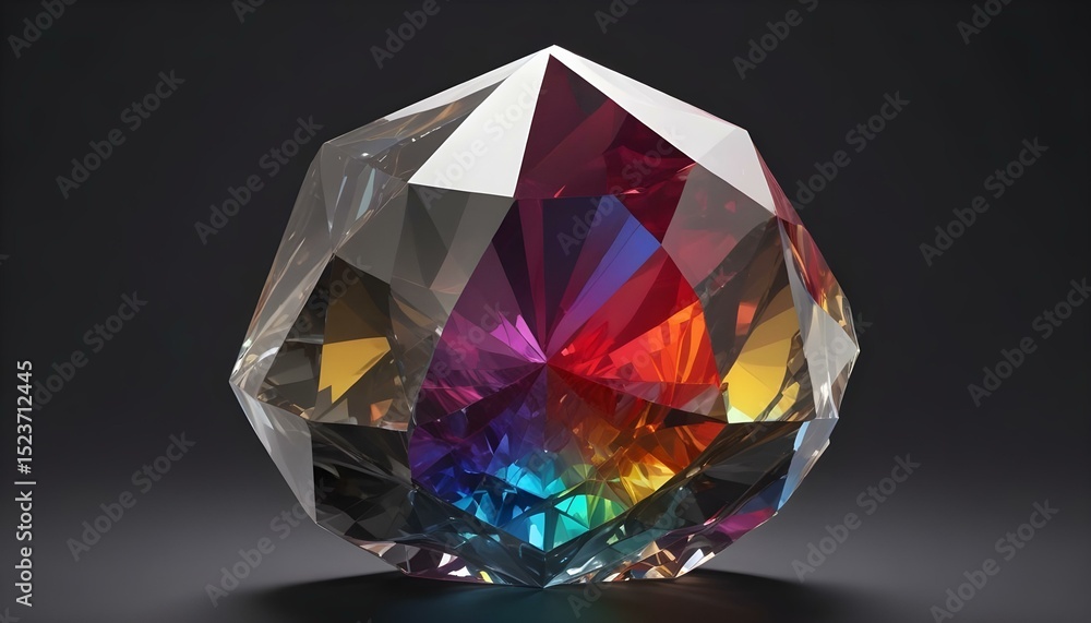 This stunning gemstone glows with an internal spectrum of vibrant, reflected light against a dark background. This stunning gemstone glows with an internal spectrum of vibrant, reflected light against a dark background.