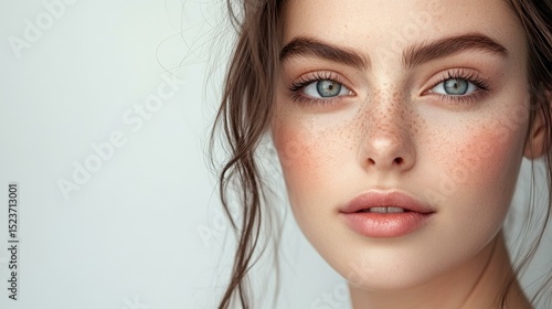 Wallpaper Mural Beautiful Young Woman with Natural Makeup, Flawless Skin Torontodigital.ca