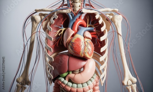 Human anatomy torso illustration