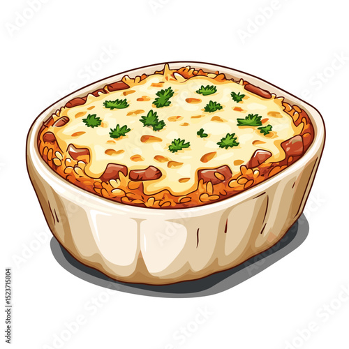 Cheesy Japanese Doria Rice Gratin in Baking Dish