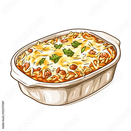 Cheesy Japanese Doria Rice Gratin in Baking Dish