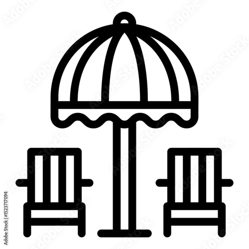 Beach Chairs Under Umbrella