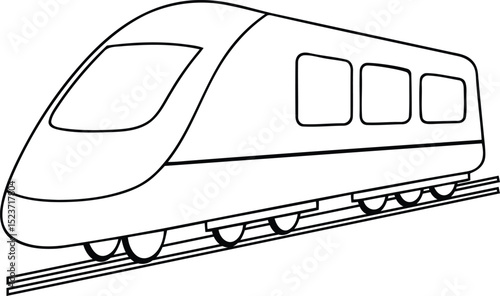 Classic and modern high speed train vector illustration, high speed train silhouette vector art, high speed train isolated line art vector logo icon design