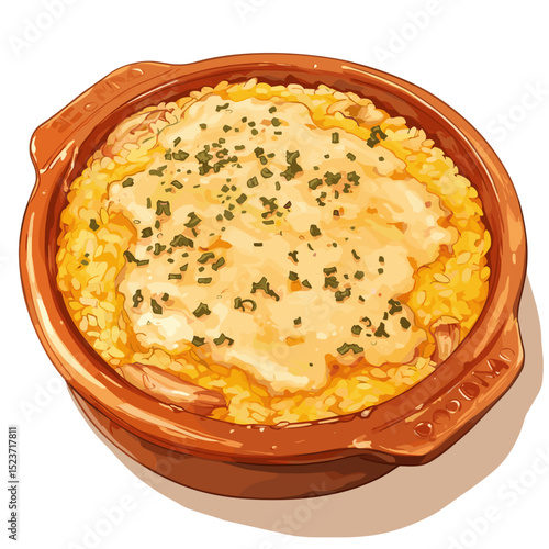 Baked Doria Rice Gratin with Golden Cheese Crust