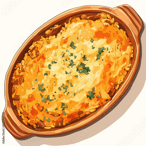 Baked Doria Rice Gratin with Golden Cheese Crust