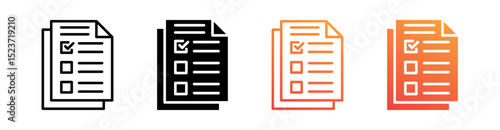 Questionnaire Multiple Style Icon Set Vector 