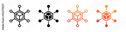 Digital Multiple Style Icon Set Vector 