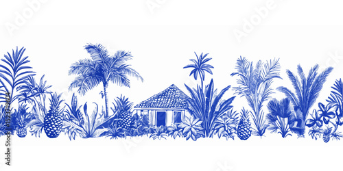 house and palm trees