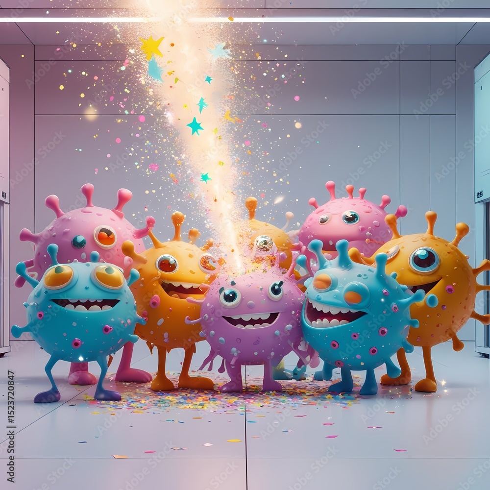 Fototapeta premium funny cartoon virus