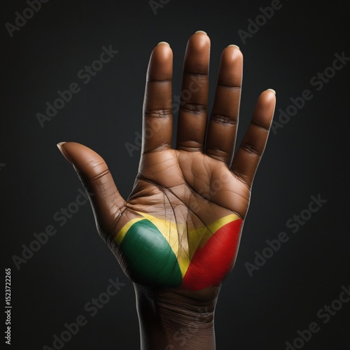 Hand painted with the congolese flag