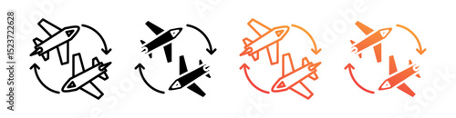 Transit Multiple Style Icon Set Vector 